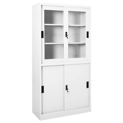 Büroschrank Mit Schiebetür 90X40X180 Cm Stahl