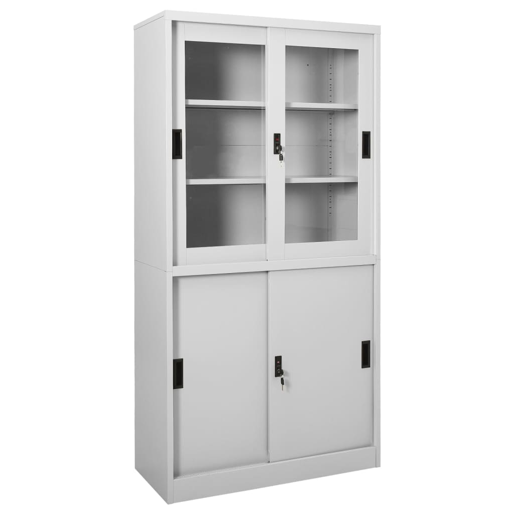 Büroschrank Mit Schiebetür 90X40X180 Cm Stahl
