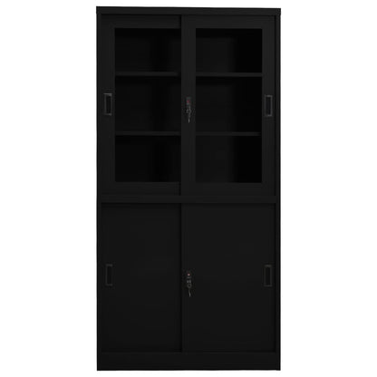Büroschrank Mit Schiebetür 90X40X180 Cm Stahl