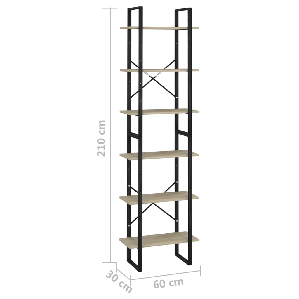 Lagerregal Sonoma-Eiche 60X30X210 Cm Holzwerkstoff Grau