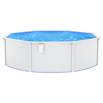Pool Mit Stahlwand Rund 460X120 Cm Weiß