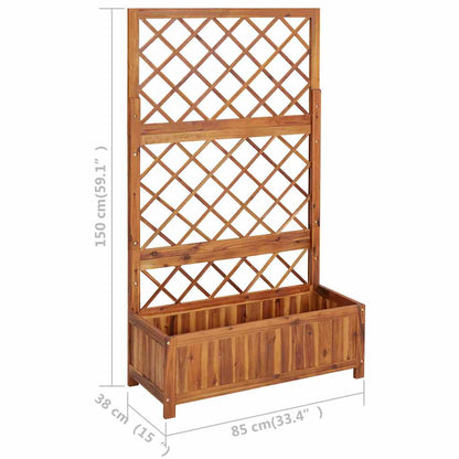 Hochbeet Mit Spalier 85X38X150 Cm Massivholz Akazie