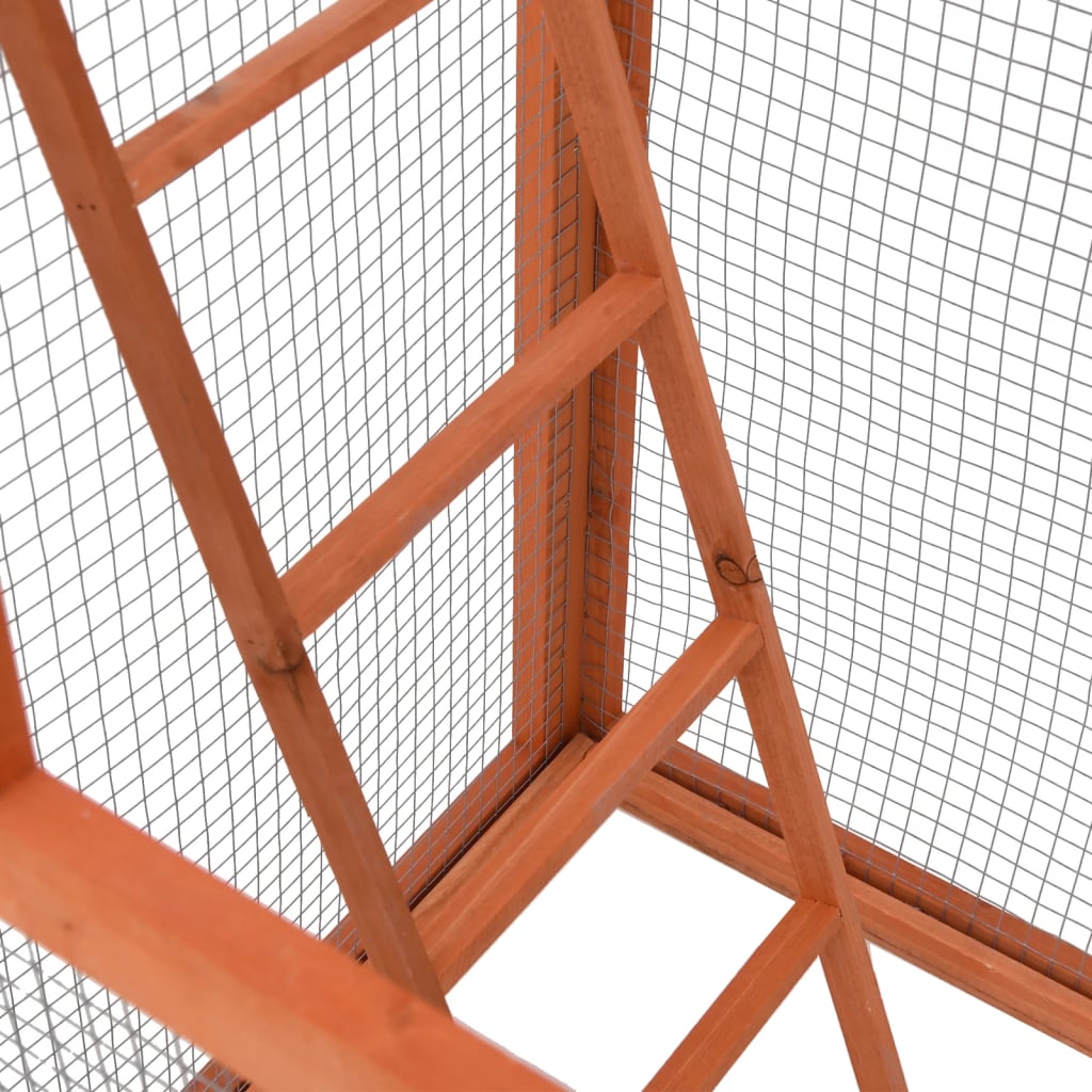 Vogelkäfig 68X62X166 Cm Massivholz Fichte Dunkelgrau