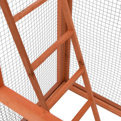 Vogelkäfig 68X62X166 Cm Massivholz Fichte Dunkelgrau