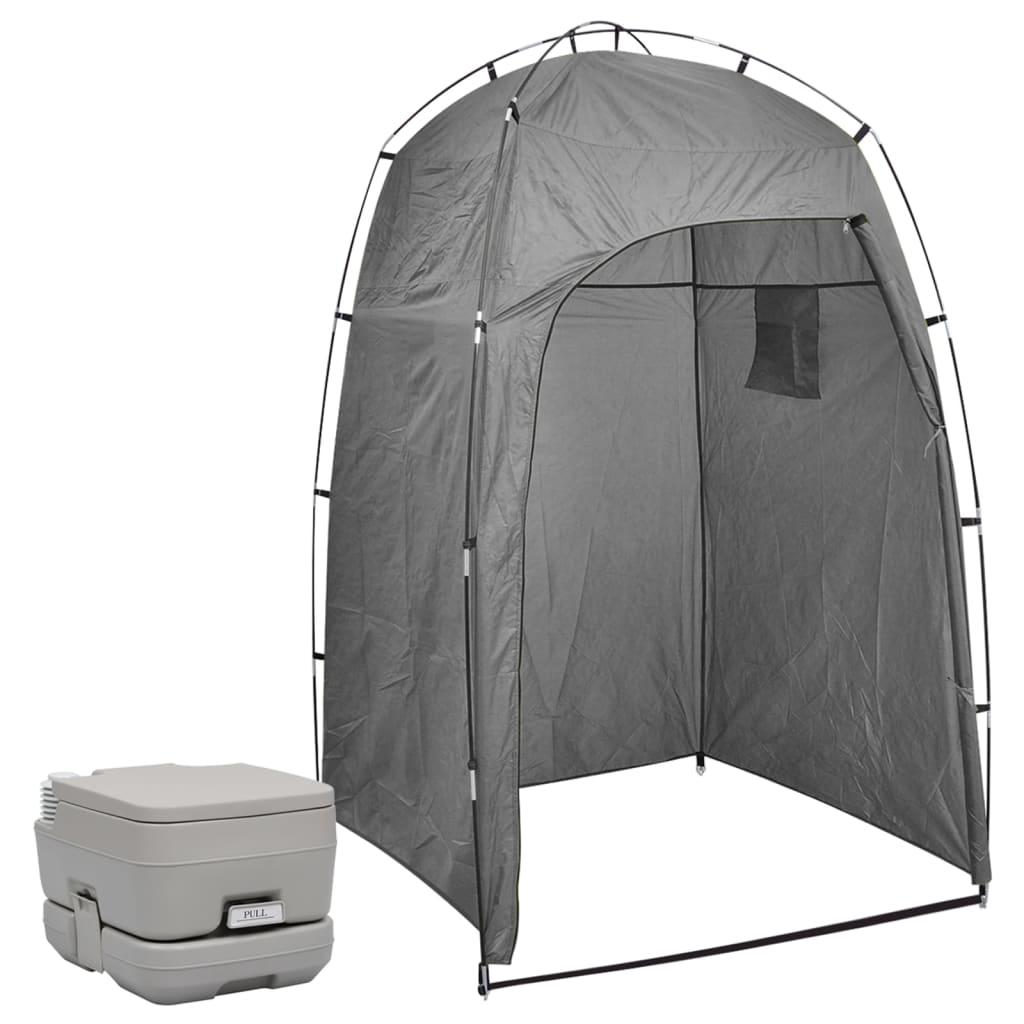 Tragbare Campingtoilette Mit Zelt 10+10 L