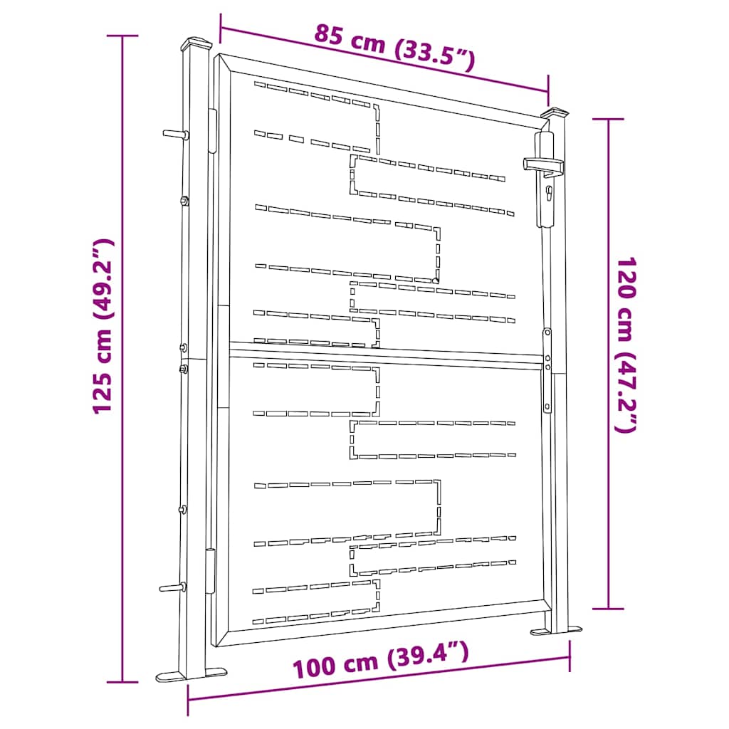Gartentor 100X120 Cm Edelstahl