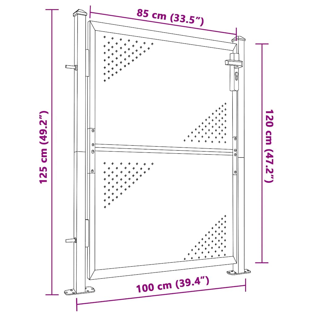 Gartentor 100X120 Cm Edelstahl