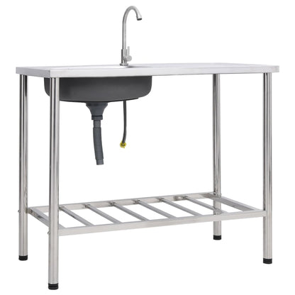 Camping-Spüle Mit Wasserhahn Edelstahl