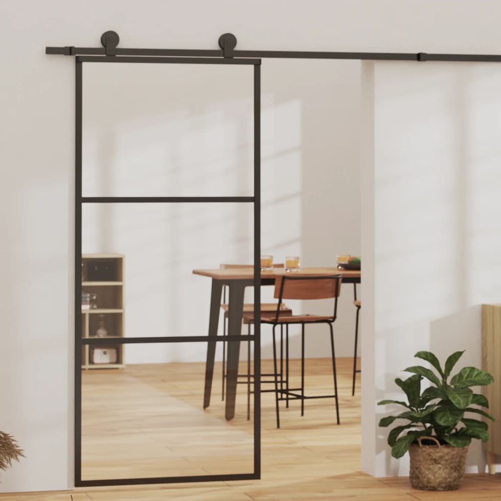 Schiebetür Mit Beschlag Esg-Glas & Aluminium 90X205 Cm