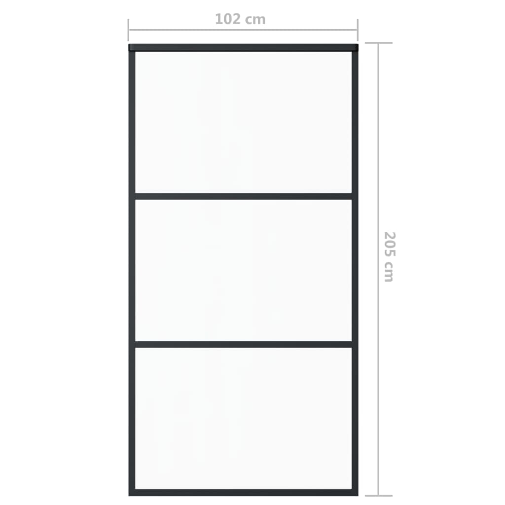 Schiebetür Mit Beschlag Esg-Glas & Aluminium 102X205 Cm