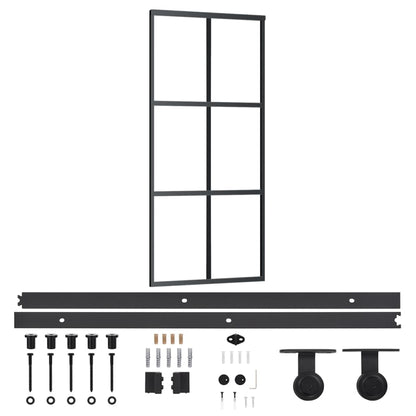 Schiebetür Mit Beschlag Esg-Glas & Aluminium 90X205 Cm