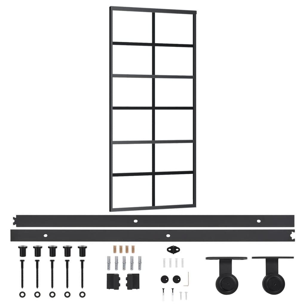 Schiebetür Mit Beschlag Esg-Glas & Aluminium 90X205 Cm