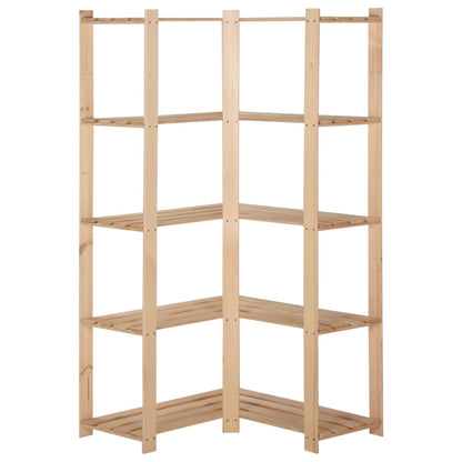 Eck-Lagerregal Mit 5 Böden 82,5X82,5X170 Cm Massivholz Kiefer