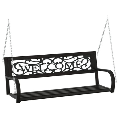 Hollywoodschaukel 125 Cm Stahl Und Kunststoff Schwarz