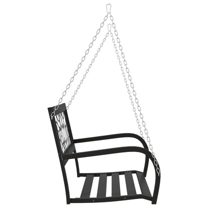 Hollywoodschaukel 125 Cm Stahl Und Kunststoff Schwarz