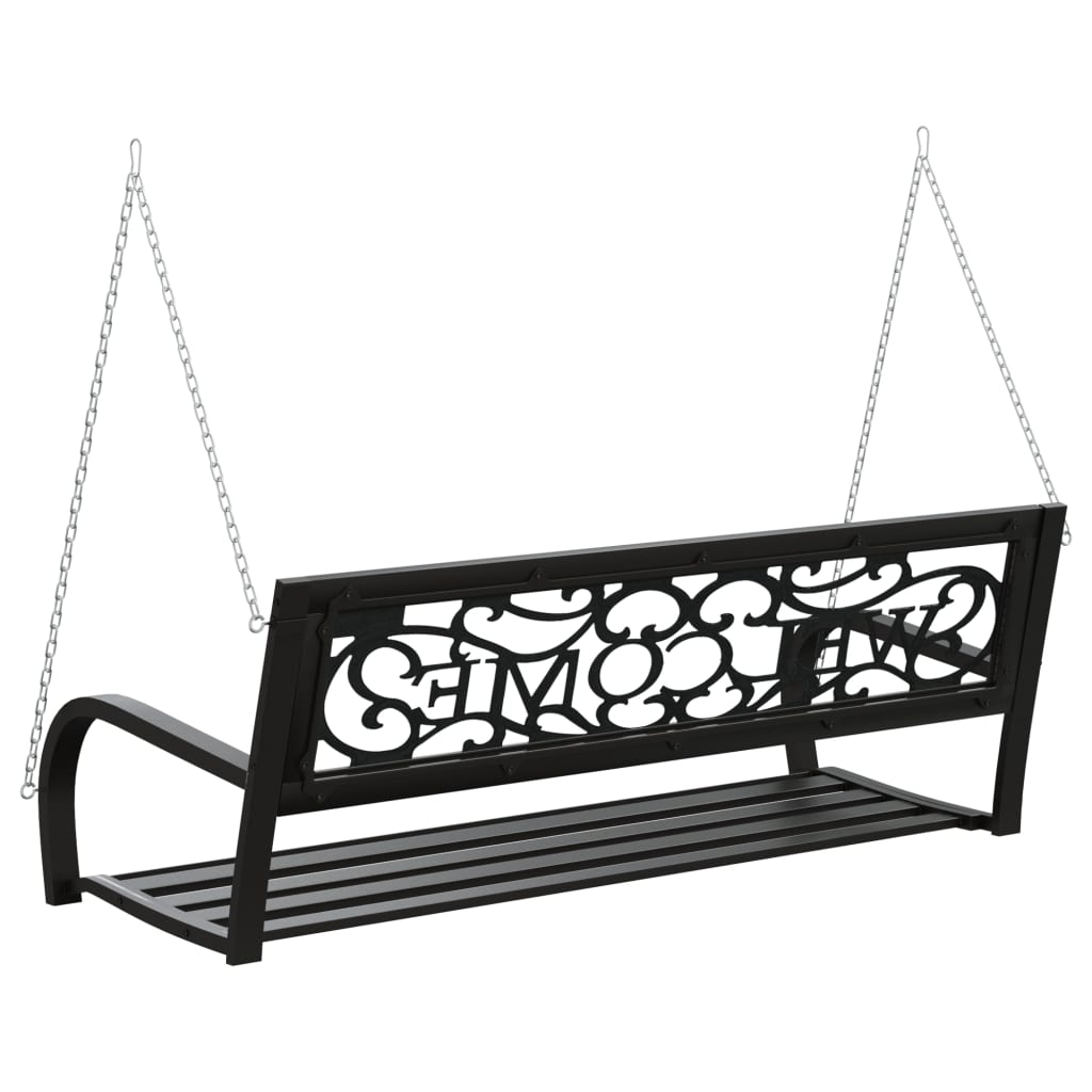 Hollywoodschaukel 125 Cm Stahl Und Kunststoff Schwarz
