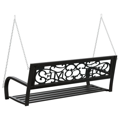 Hollywoodschaukel 125 Cm Stahl Und Kunststoff Schwarz