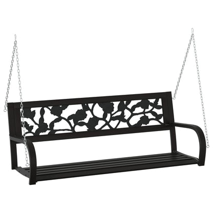 Hollywoodschaukel 125 Cm Stahl Und Kunststoff Schwarz