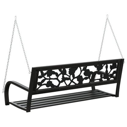 Hollywoodschaukel 125 Cm Stahl Und Kunststoff Schwarz