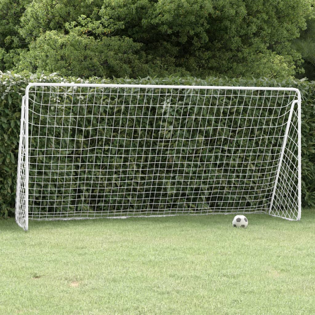 Fußballtor Mit Netz Weiß Stahl & Polyester