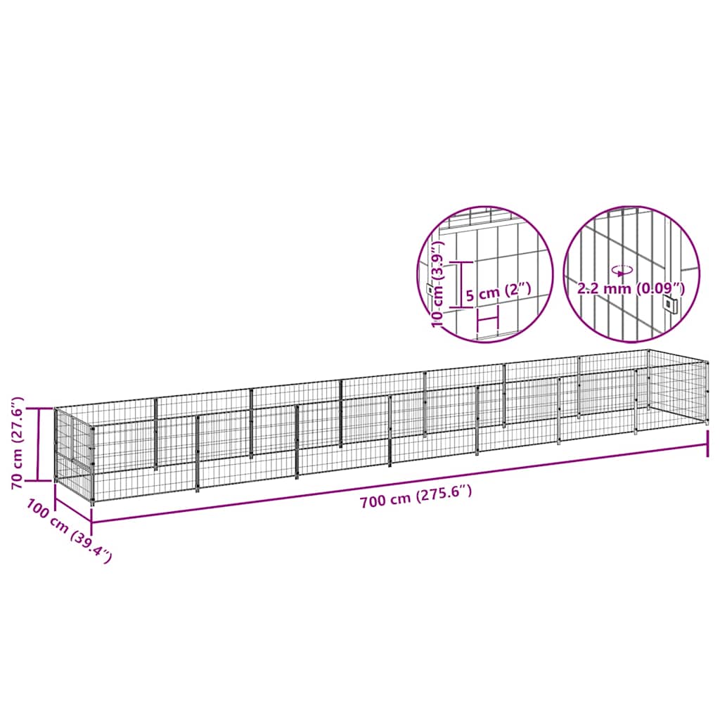 Hundezwinger 7 M² Stahl