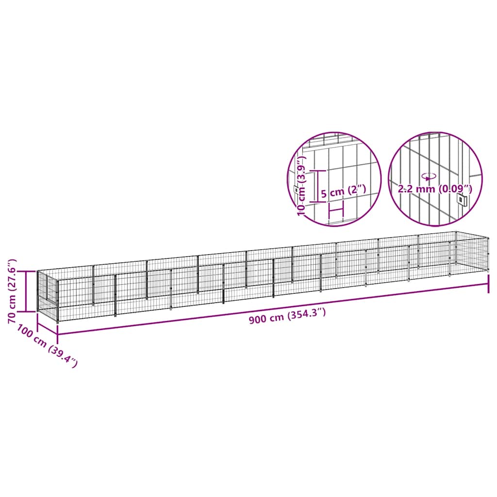 Hundezwinger 9 M² Stahl