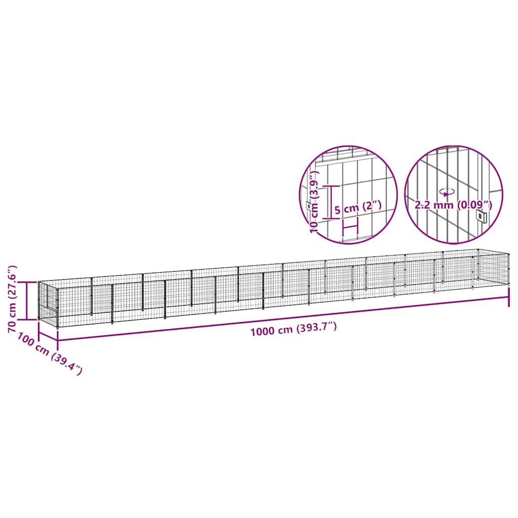 Hundezwinger 10 M² Stahl
