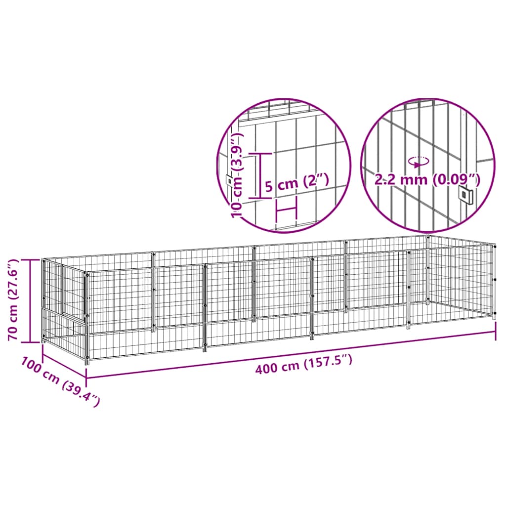 Hundezwinger N 4 M² Stahl
