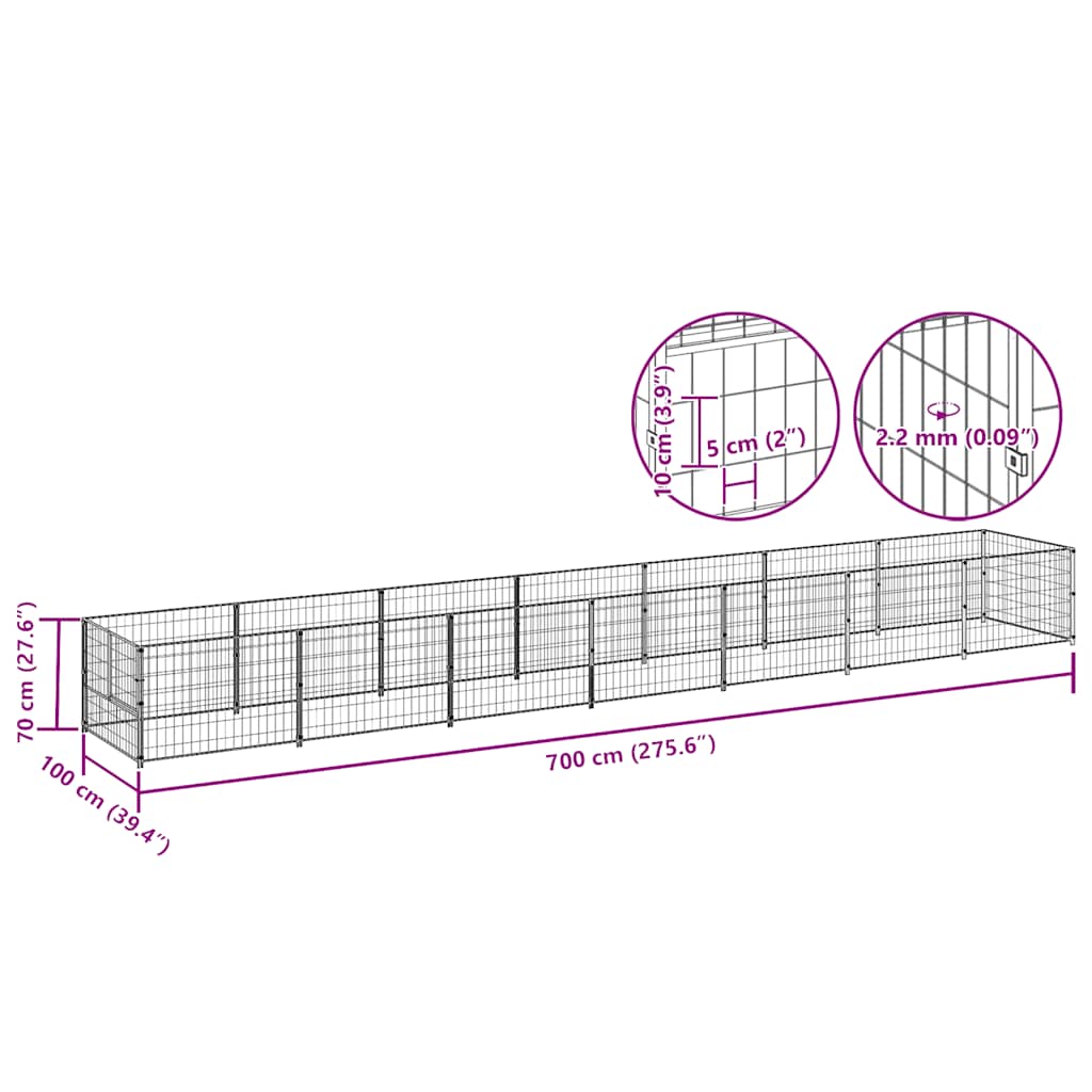 Hundezwinger N 7 M² Stahl