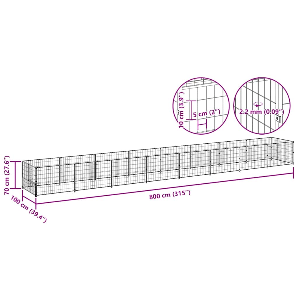 Hundezwinger N 8 M² Stahl