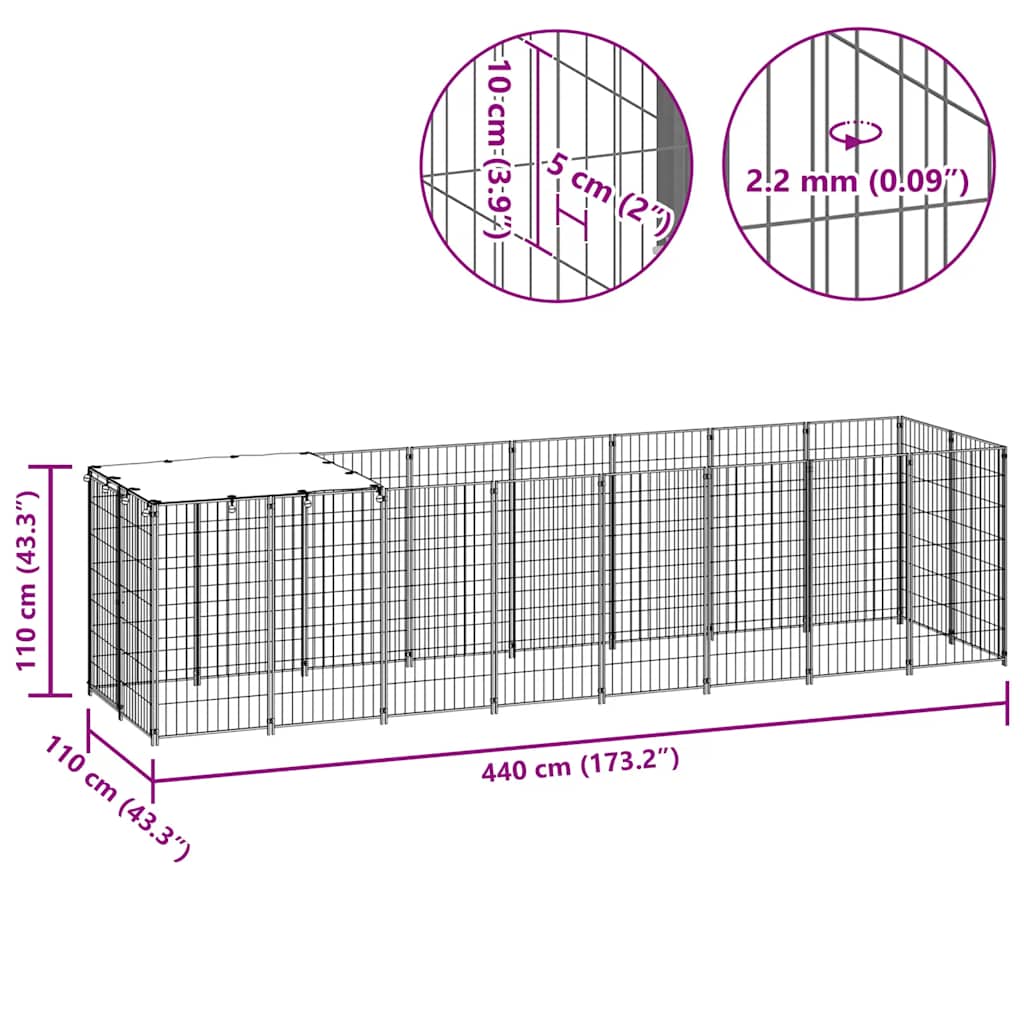 Hundezwinger 4,84 M² Stahl
