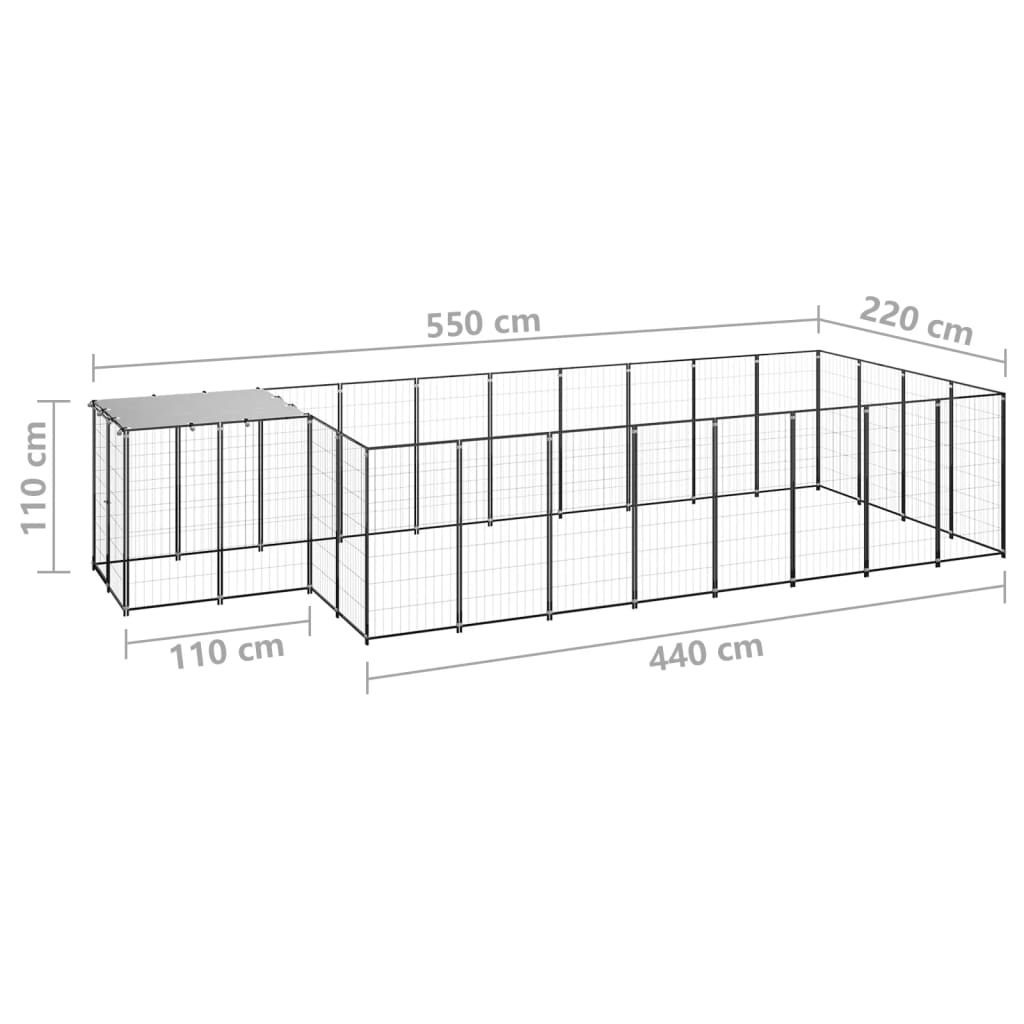 Hundezwinger 10,89 M² Stahl
