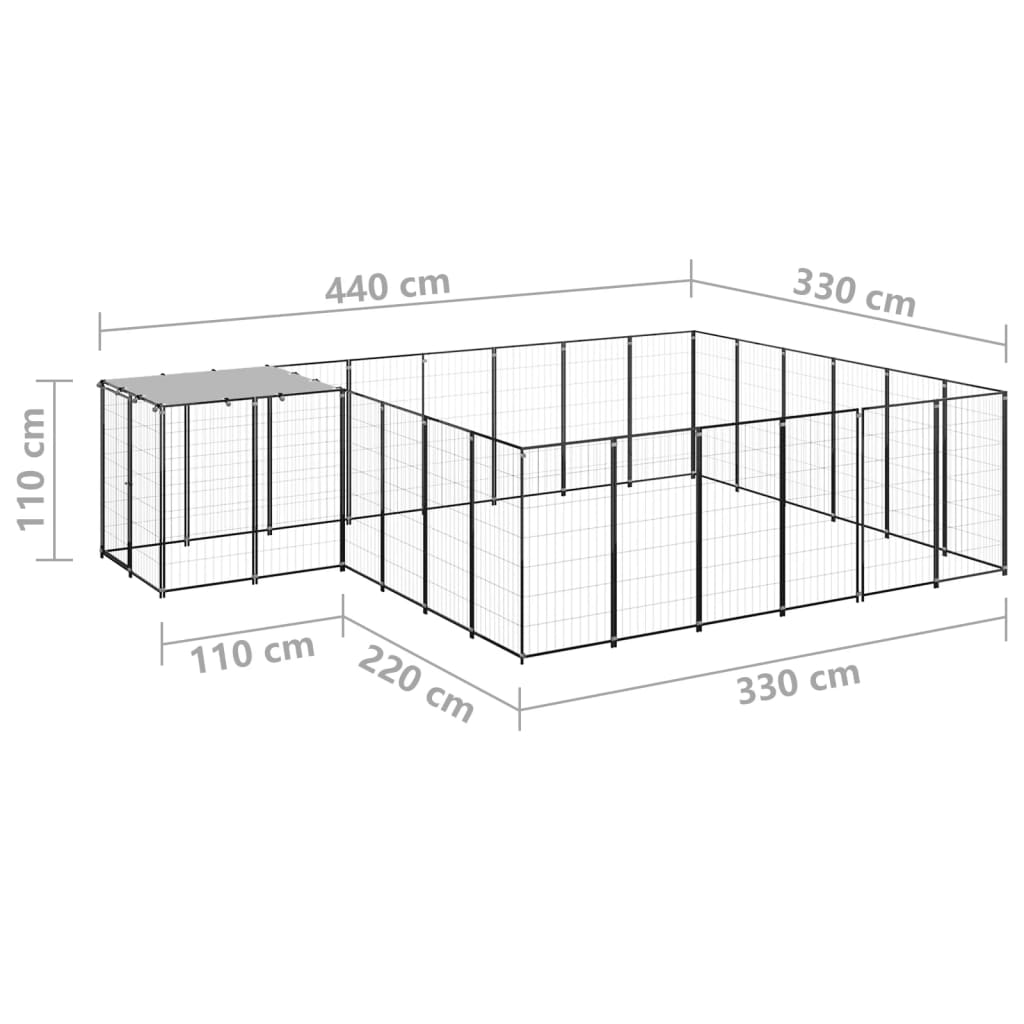 Hundezwinger 12,1 M² Stahl