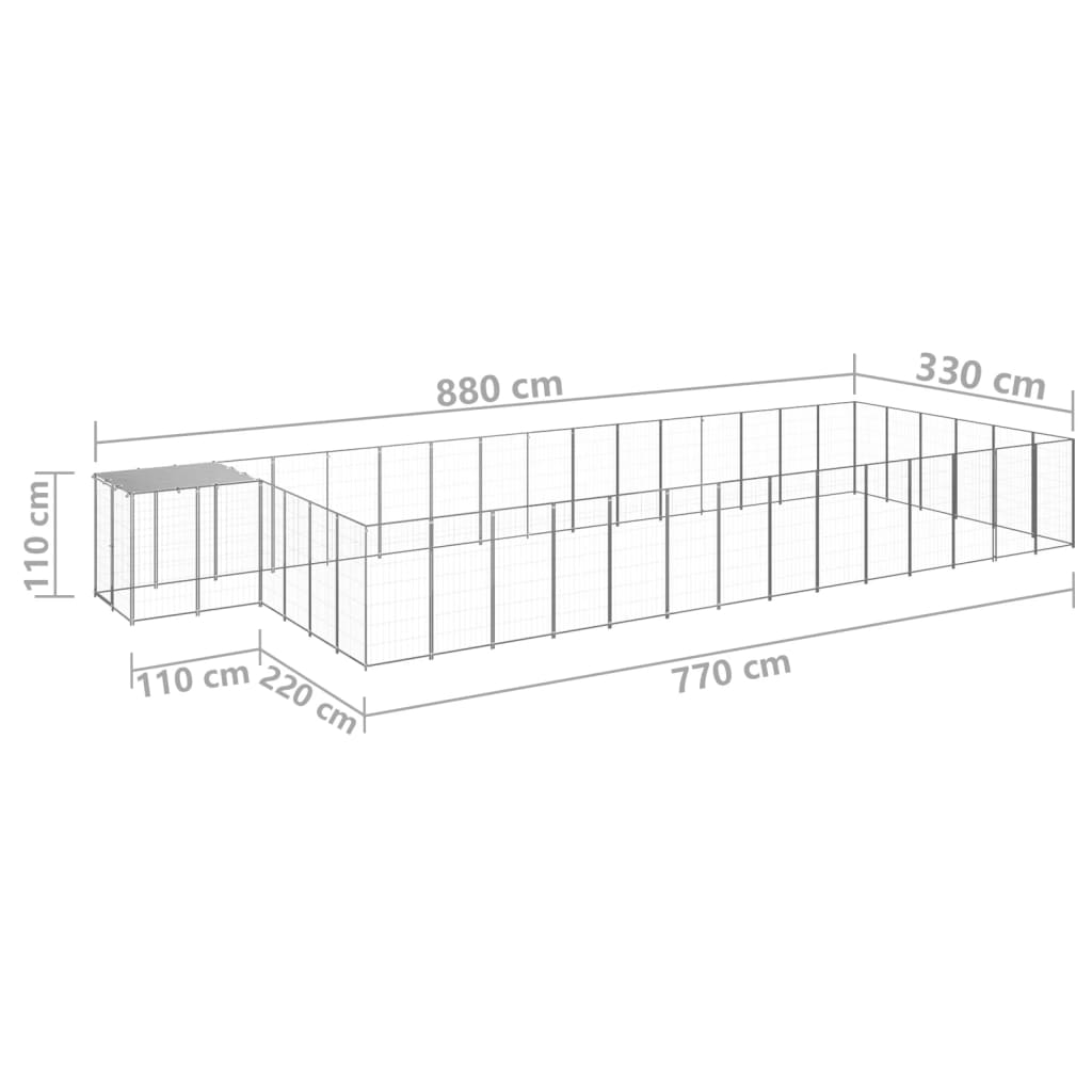 Hundezwinger N 26,62 M² Stahl