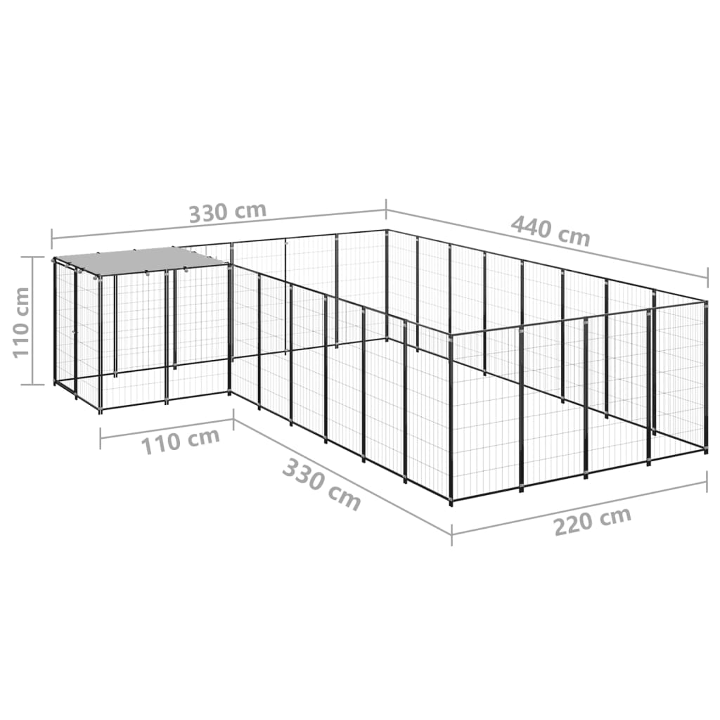 Hundezwinger 10,89 M² Stahl