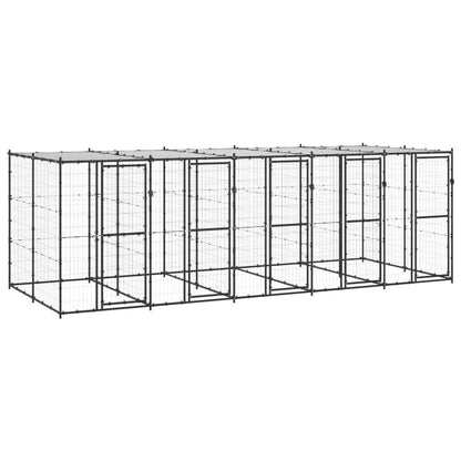 Outdoor-Hundezwinger Mit Überdachung Verzinkter Stahl 29,04 M²