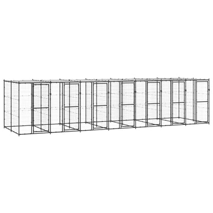 Outdoor-Hundezwinger Mit Überdachung Verzinkter Stahl 29,04 M²