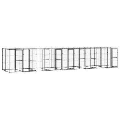 Outdoor-Hundezwinger Mit Überdachung Verzinkter Stahl 29,04 M²