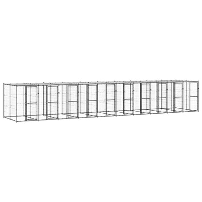 Outdoor-Hundezwinger Mit Überdachung Verzinkter Stahl 29,04 M²