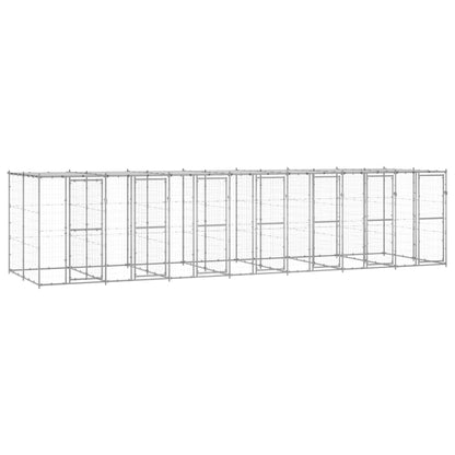 Outdoor-Hundezwinger Mit Überdachung Verzinkter Stahl 29,04 M²