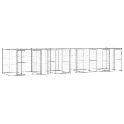 Outdoor-Hundezwinger Mit Überdachung Verzinkter Stahl 29,04 M²