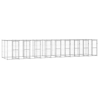 Outdoor-Hundezwinger Mit Überdachung Verzinkter Stahl 29,04 M²