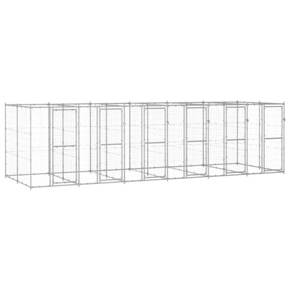Outdoor-Hundezwinger Mit Überdachung Verzinkter Stahl 29,04 M²