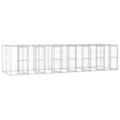 Outdoor-Hundezwinger Mit Überdachung Verzinkter Stahl 29,04 M²