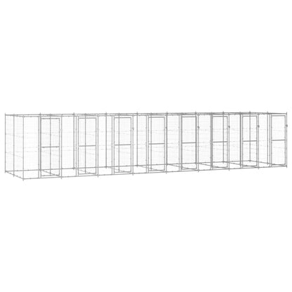 Outdoor-Hundezwinger Mit Überdachung Verzinkter Stahl 29,04 M²