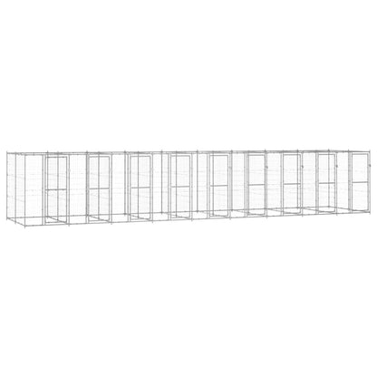 Outdoor-Hundezwinger Mit Überdachung Verzinkter Stahl 29,04 M²