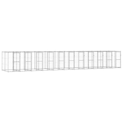 Outdoor-Hundezwinger Mit Überdachung Verzinkter Stahl 29,04 M²