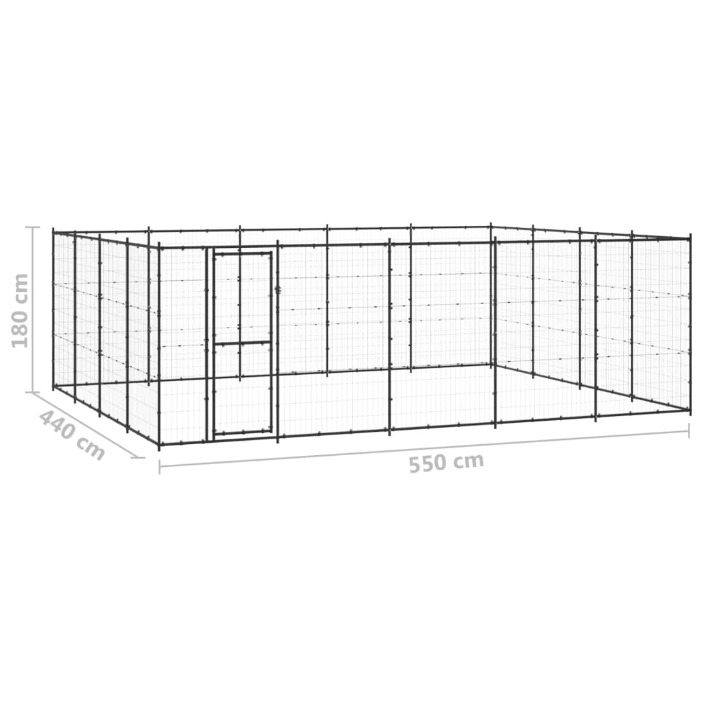 Outdoor-Hundezwinger Stahl 24,2 M²