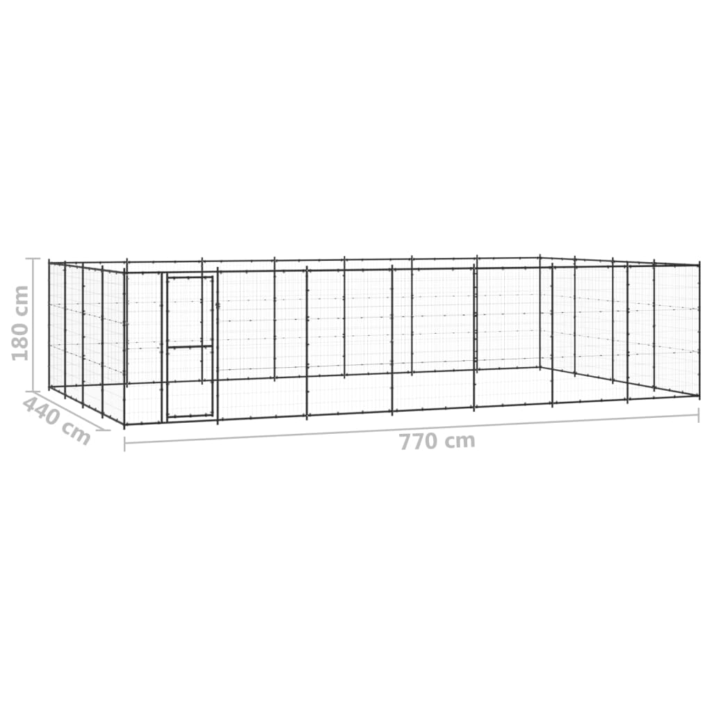 Outdoor-Hundezwinger Stahl 33,88 M²