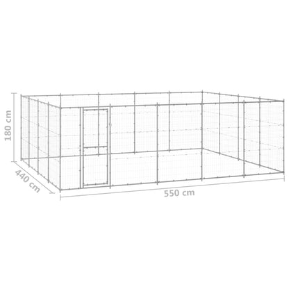 Outdoor-Hundezwinger Verzinkter Stahl 24,2 M²